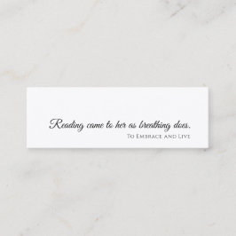 Minimalistisches Lesezeichen | Modernes Werbedesig Mini Visitenkarte