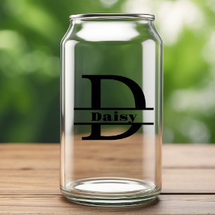Minimalistisches Letter D Monogramm und Individuel Dosenglas