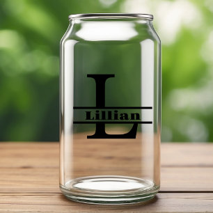Minimalistisches Letter L Monogramm und Individuel Dosenglas