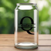 Minimalistisches Letter Q Monogramm und Individuel Dosenglas