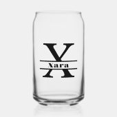 Minimalistisches Letter X Monogramm und Individuel Dosenglas (Vorderseite)