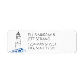 Minimalistisches Leuchtturm-Hochzeitskennzeichen (Vorne)