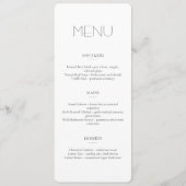 Minimalistisches Licht Restaurant- oder Hochzeitsm Programm (Vorderseite)