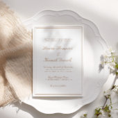 Minimalistisches Licht Taupe Elegante Kalligraphie Einladung