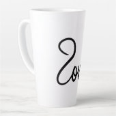 Minimalistisches "Liebe"-Wort-Typografie-Design Milchtasse (Linke Ecke)