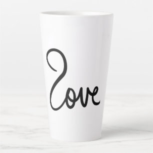 Minimalistisches "Liebe"-Wort-Typografie-Design Milchtasse