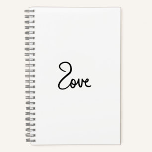 Minimalistisches "Liebe"-Wort-Typografie-Design Notizblock