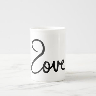 Minimalistisches "Liebe"-Wort-Typografie-Design Porzellantasse