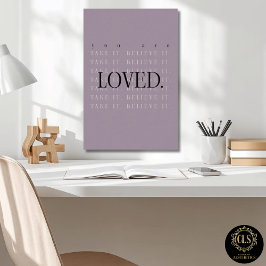 Minimalistisches Liebeszitat Poster Druck - mauve