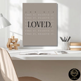Minimalistisches Liebeszitat Poster Druck - taupe