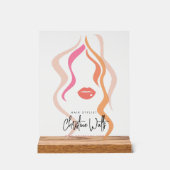 Minimalistisches Light Peach Hair Stylist Wavy Hai Acrylschild (Vorderseite)