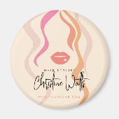 Minimalistisches Light Peach Hair Stylist Wavy Hai Magnet (Vorne)