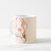 Minimalistisches Light Peach Hairstylist Wavy Hair Kaffeetasse (Vorderseite Links)