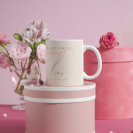Minimalistisches Light Peach Makeup Artist Line Ar Kaffeetasse