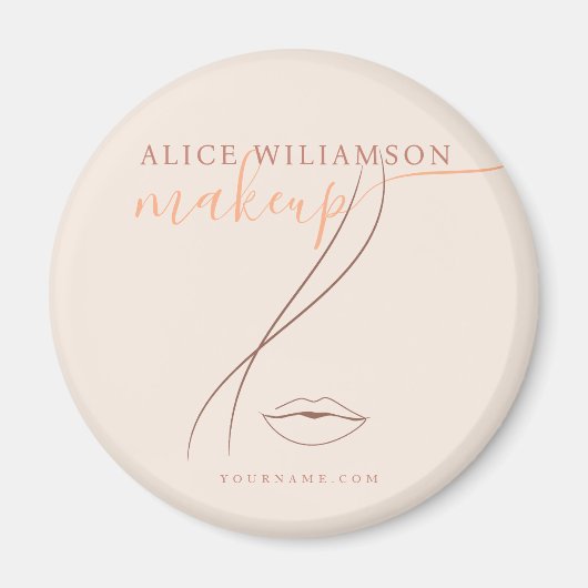Minimalistisches Light Peach Makeup Artist Line Ar Magnet (Vorne)