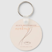 Minimalistisches Light Peach Makeup Artist Line Ar Schlüsselanhänger (Rückseite)