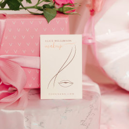 Minimalistisches Light Peach Makeup Artist Line Ar Visitenkarte