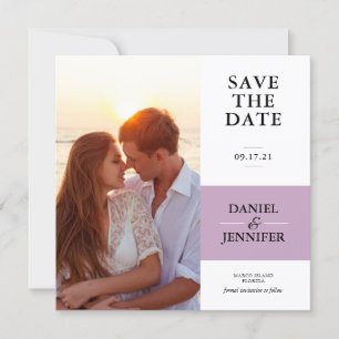 Minimalistisches Lila Foto Save the Date