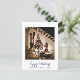 Minimalistisches Lila Happy Holidays Foto Postkart Postkarte