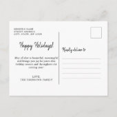 Minimalistisches Lila Happy Holidays Foto Postkart Postkarte (Rückseite)