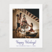 Minimalistisches Lila Happy Holidays Foto Postkart Postkarte (Vorderseite)