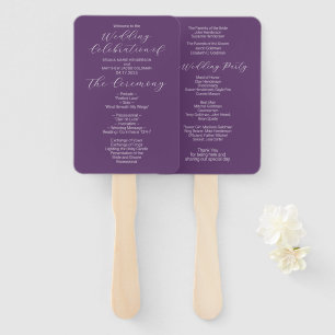 Minimalistisches Lila Hochzeitsprogramm Fächer