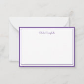 Minimalistisches lila Medium, 2 Grenzen, Unterschr Mitteilungskarte (Vorderseite)