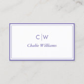 Minimalistisches lila Medium, 2 Grenzen Visitenkarte (Vorderseite)