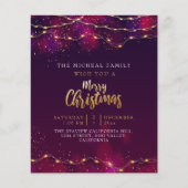 Minimalistisches Lila Neon Holly Custom Weihnachts (Vorderseite)