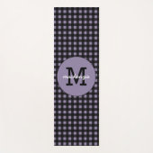 Minimalistisches Lila Schwarzes Kariertes Muster P Yogamatte (Vorderseite)