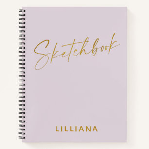 Minimalistisches Lila und Gold personalisiertes Sk Notizblock