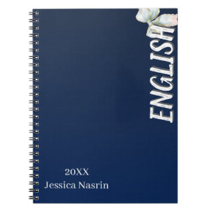 Minimalistisches Lila Vertikaler Text Schulfach Notizblock