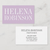 Minimalistisches lila/violettes einfaches visitenkarte (Vorne/Hinten)