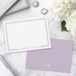 Minimalistisches lila zweifarbiges Monogramm mit R Mitteilungskarte