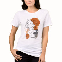 Minimalistisches Line-Art-Porträt-T-Shirt | Modern