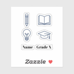 Minimalistisches Linien-Icon Personalisierter Name Aufkleber