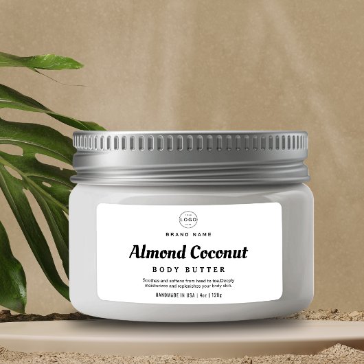 Minimalistisches Logo Body Scrub Kosmetikartikel Adressaufkleber