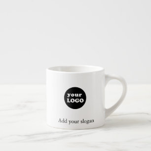 Minimalistisches Logo-Business-Slogan weiß Espressotasse