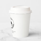 Minimalistisches Logo des White Business Vet Tech Pappbecher (Links)