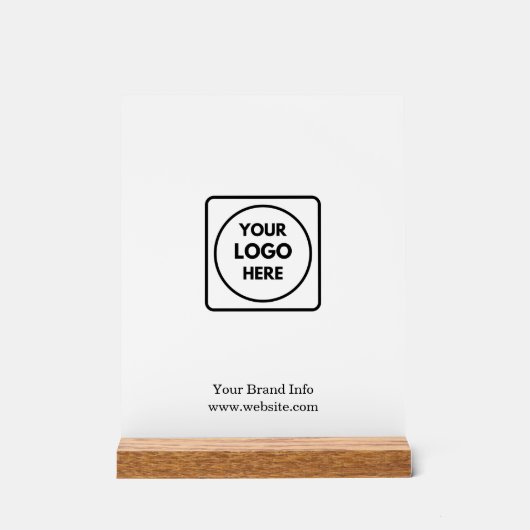 Minimalistisches Logo | Einfaches sauberes Markend Acrylschild (Vorderseite)