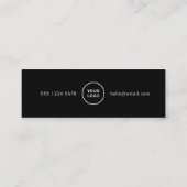 Minimalistisches Logo-Elegante Monochrome Mini Visitenkarte (Rückseite)