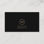 Minimalistisches Logo Elegante monochrome Visitenk Visitenkarte (Rückseite)