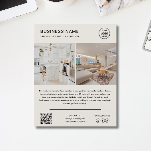 Minimalistisches Logo-Foto-Geschäfts-Flyer Flyer