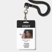 Minimalistisches Logo Foto ID Card Firmenmitarbeit Ausweis (Vorderseite mit Lanyard)