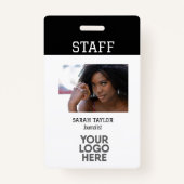 Minimalistisches Logo Foto ID Card Firmenmitarbeit Ausweis (Vorderseite)