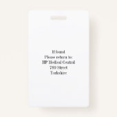 Minimalistisches Logo Foto ID Card Firmenmitarbeit Ausweis (Rückseite)