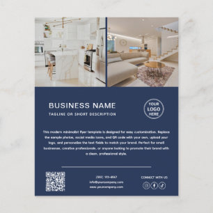 Minimalistisches Logo-Foto Navy Blau Geschäftsflye Flyer