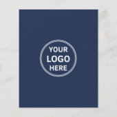Minimalistisches Logo-Foto-QR-Code-Navyblau-Geschä Flyer (Hinten)