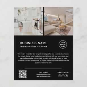 Minimalistisches Logo-Foto Schwarzes Business-Flye Flyer