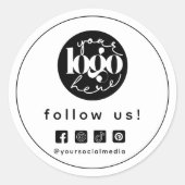 Minimalistisches Logo für Berufliche Social Media Runder Aufkleber (Vorderseite)